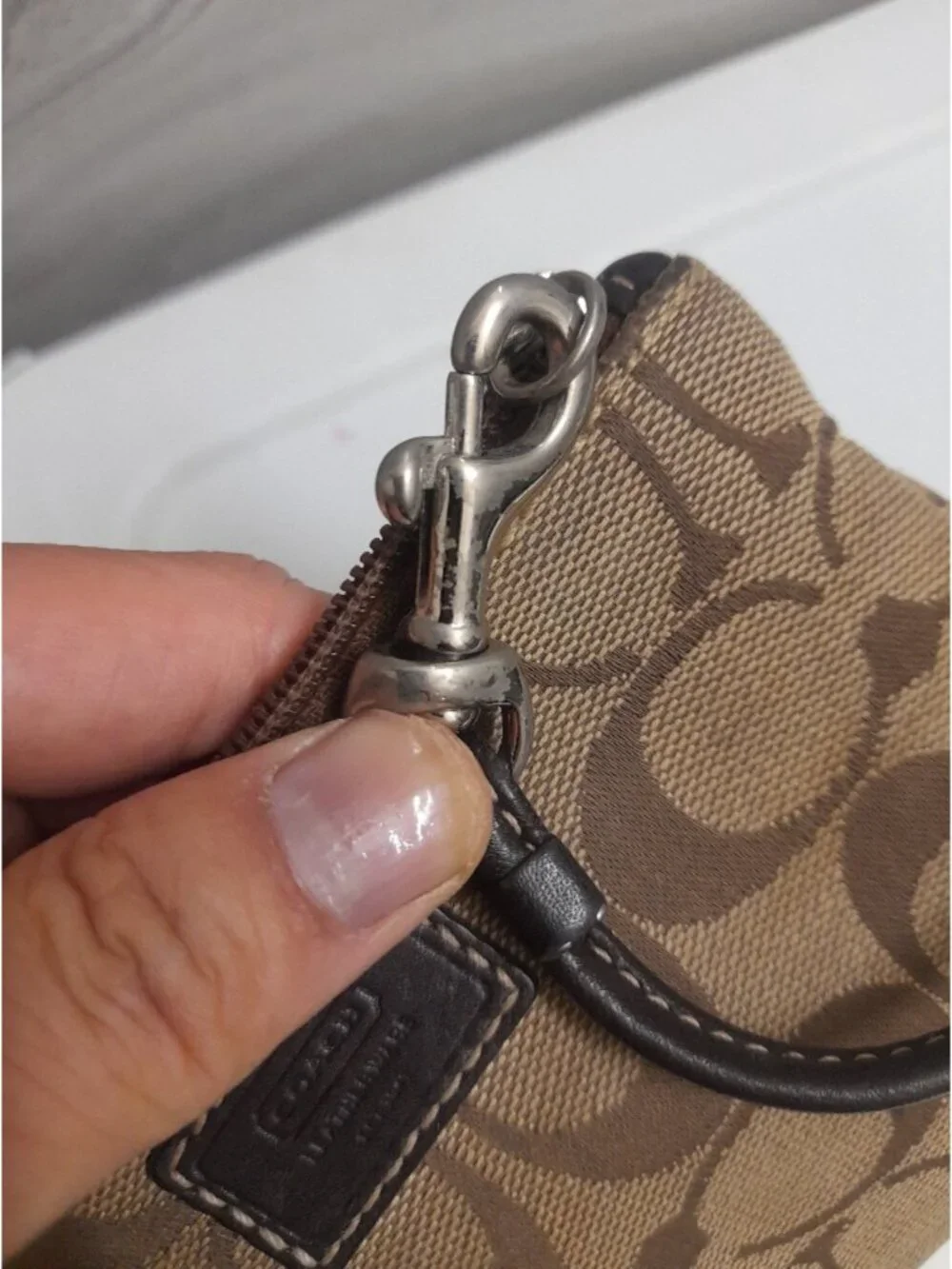 Coach Signature Canvas Zip Wristlet Y2K Pouch